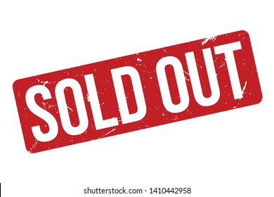 Sold out rubber stamp. Red Sold out rubber grunge stamp vector illustration - Vector