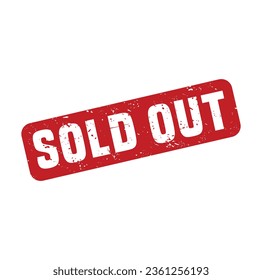 Sold out rubber stamp. Red Sold out rubber grunge stamp vector illustration - Vector