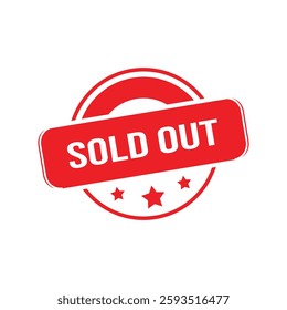 Sold out rubber stamp. Red Sold out rubber grunge stamp vector illustration - Vector
