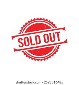 Sold out rubber stamp. Red Sold out rubber grunge stamp vector illustration - Vector