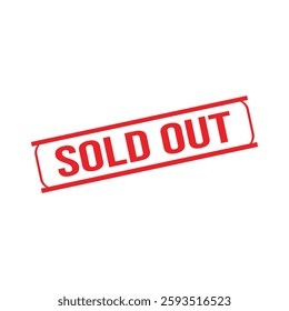 Sold out rubber stamp. Red Sold out rubber grunge stamp vector illustration - Vector