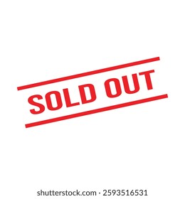 Sold out rubber stamp. Red Sold out rubber grunge stamp vector illustration - Vector