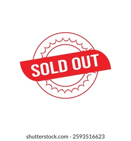 Sold out rubber stamp. Red Sold out rubber grunge stamp vector illustration - Vector