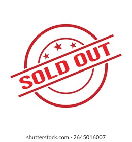 Sold out rubber stamp. Red Sold out rubber grunge stamp vector illustration - Vector