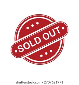 Sold Out	 Rubber Stamp. Red Sold Out Rubber Grunge Stamp Vector Illustration