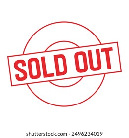 SOLD OUT RUBBER STAMP SEAL DESIGN. VECTOR ILLUSTRATION
