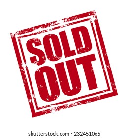 Sold out, rubber stamp, vector illustration