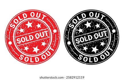 Sold out rubber stamp vector illustration on white background. Sold rubber stamp.