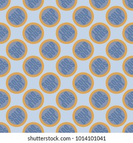 Sold Out seamless pattern with text. Caption inside rounded banner with pop art design and color texture. Sticker on a background.