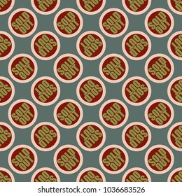 Sold Out seamless pattern with text. Caption inside rounded banner with pop art design and color texture. Sticker on a background.