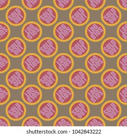 Sold Out seamless pattern with text. Caption inside rounded banner with pop art design and color texture. Sticker on a background.