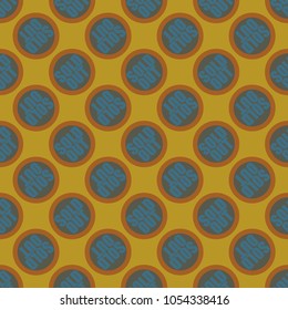 Sold Out seamless pattern with text. Caption inside rounded banner with pop art design and color texture. Sticker on a background.