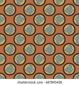 Sold Out seamless pattern with text. Caption inside rounded banner with pop art design and color texture. Sticker on a background.