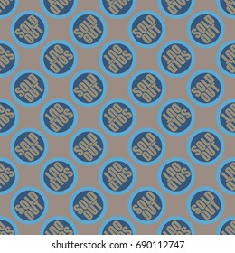Sold Out seamless pattern with text. Caption inside rounded banner with pop art design and color texture. Sticker on a background.
