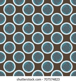 Sold Out seamless pattern with text. Caption inside rounded banner with pop art design and color texture. Sticker on a background.