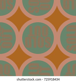 Sold Out seamless pattern with text. Caption inside rounded banner with pop art design and color texture. Sticker on a background.