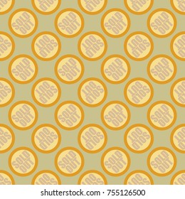 Sold Out seamless pattern with text. Caption inside rounded banner with pop art design and color texture. Sticker on a background.