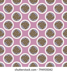 Sold Out seamless pattern with text. Caption inside rounded banner with pop art design and color texture. Sticker on a background.