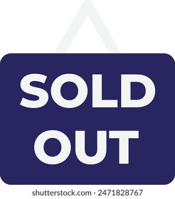 Sold Out Shopping Icon Vector Flat illustration