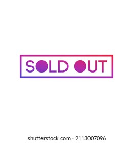sold out sign design vector.