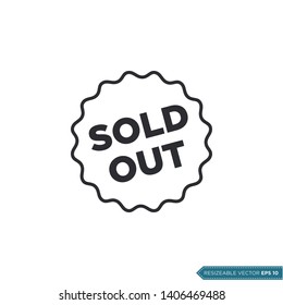 Sold Out Sign Icon Vector Flat Design