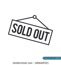 Sold Out Sign Icon Vector Flat Design