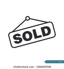 Sold Out Sign Icon Vector Flat Design