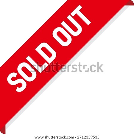 Sold Out sign label design. Corner Sold Out Ribbon Banner Vector Illustration. Red sold label corner.