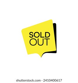 sold out sign on white background