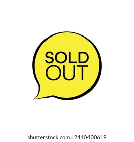 sold out sign on white background