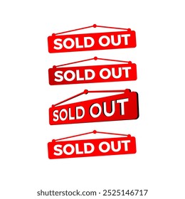sold out sign set design background