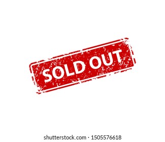 Sold out sign sticker. Stamp vector texture