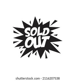Sold out sign symbol vector logo design
