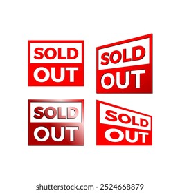 sold out sign vector design set