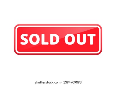 sold out sign vector illustration 