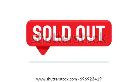 sold out sign vector illustration