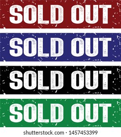 Sold out square grunge stamp vector 