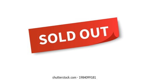 Sold out square sticker banner. Sold sign. Vector illustration. EPS 10.