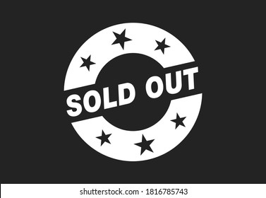 Sold out square sticker. Sold out sign. Sold out banner
