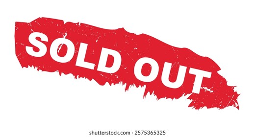 Sold Out stamp, Free form shape sale vintage red Grunge sign rubber label. Sold vector icon isolate on white background