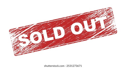 sold out stamp label red isolated white background