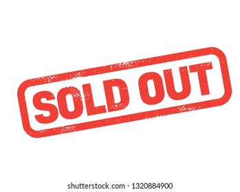 sold out stamp on white background. Sign, label, sticker.