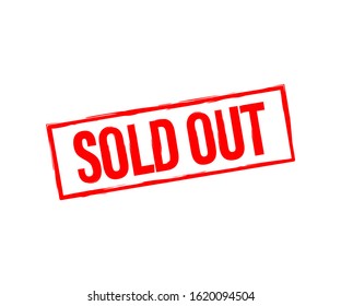 Sold out stamp on white background. Vector stock illustration.