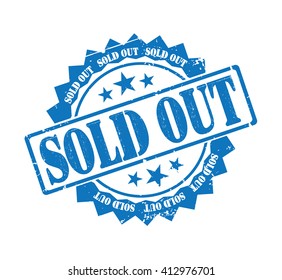 sold out stamp on a white, vector illustration