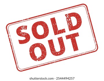 Sold out stamp red ink vector format scalable