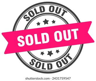 sold out stamp. sold out round sign. label on transparent background