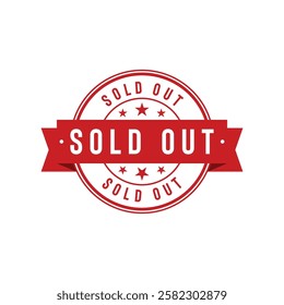 Sold Out Stamp Seal Vector Template