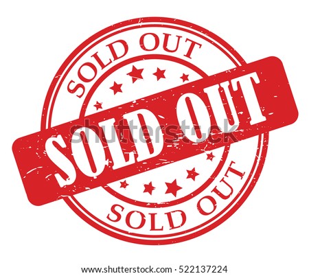 Sold out stamp sign text word logo red