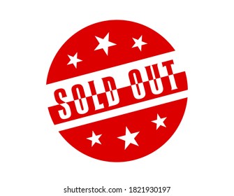 Sold out stamp vector illustration on white background, Sold stamp, Red sold stamp
