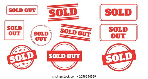 Sold out stamps grunge texture. Colored sold out grunge stamp